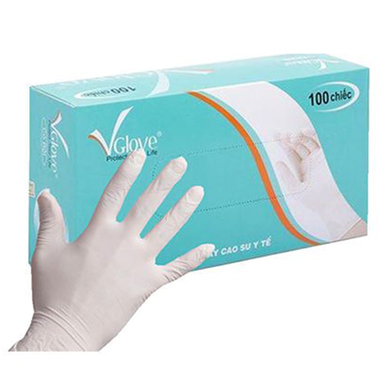 Găng Tay Latex Có Bột Vglove, Găng tay cao su y tế