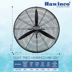 Quạt Công Nghiệp Treo Hawinco HW 500, HW 600, HW 650, HW 750