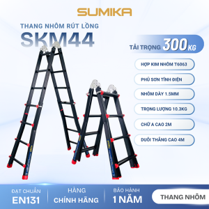 Các dòng thang nhôm Sumika, Jumbo, đai xanh, sơn tĩnh điện, thang inox