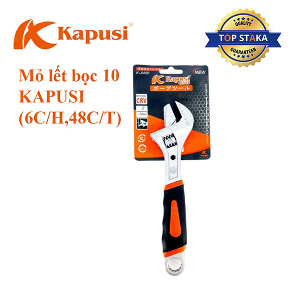 Mỏ lết Kapusi 10in, Có tay bọc, K-0402